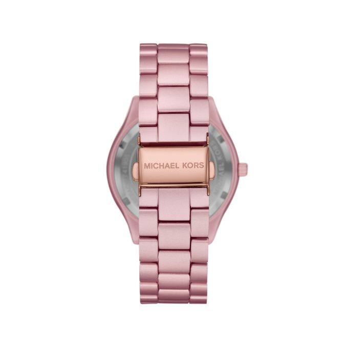 michael kors silver watch with pink face